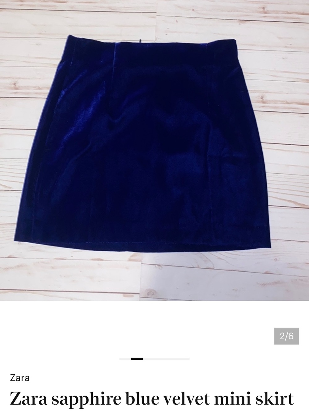 ZARA Velvet Mini Skirt in Navy Blue